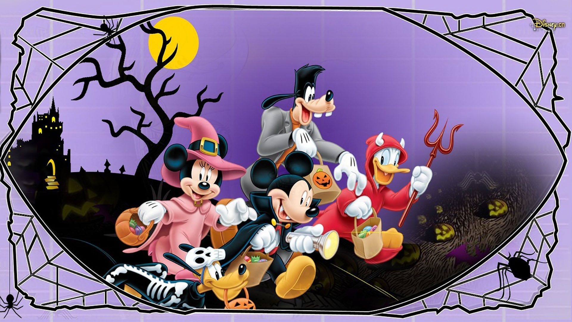 1920x1080 Halloween Mickey Mouse And Minnie Mouse Goofy Donald Duck Pluto, Desktop