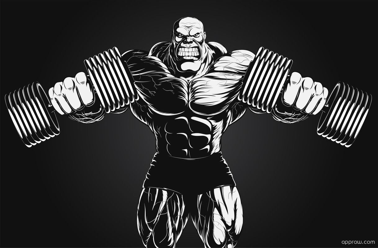 1220x800 Bodybuilding Illustration Gym Wall Art, Desktop