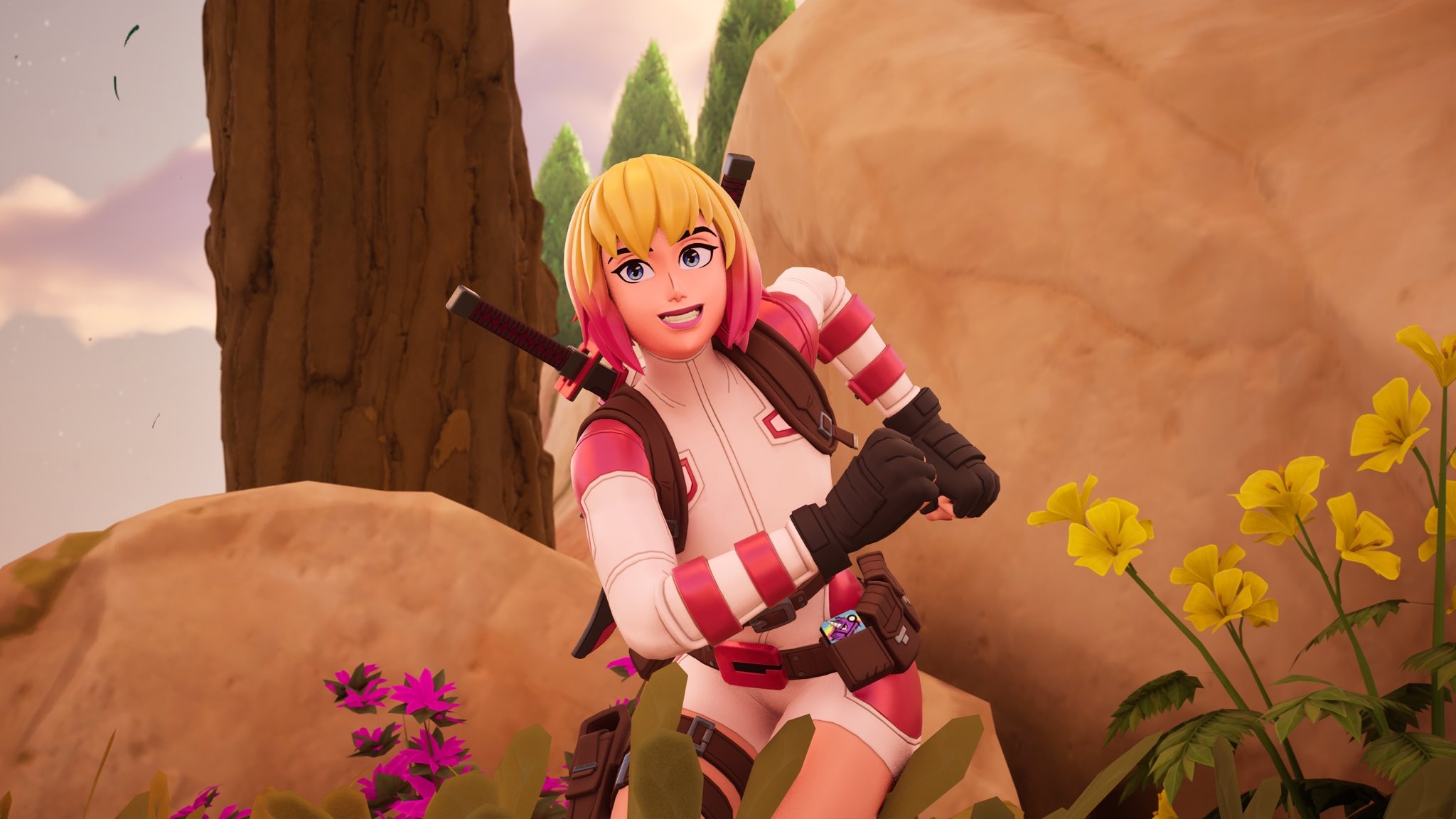 2050x1160 Gwenpool Fortnite wallpaper, Desktop