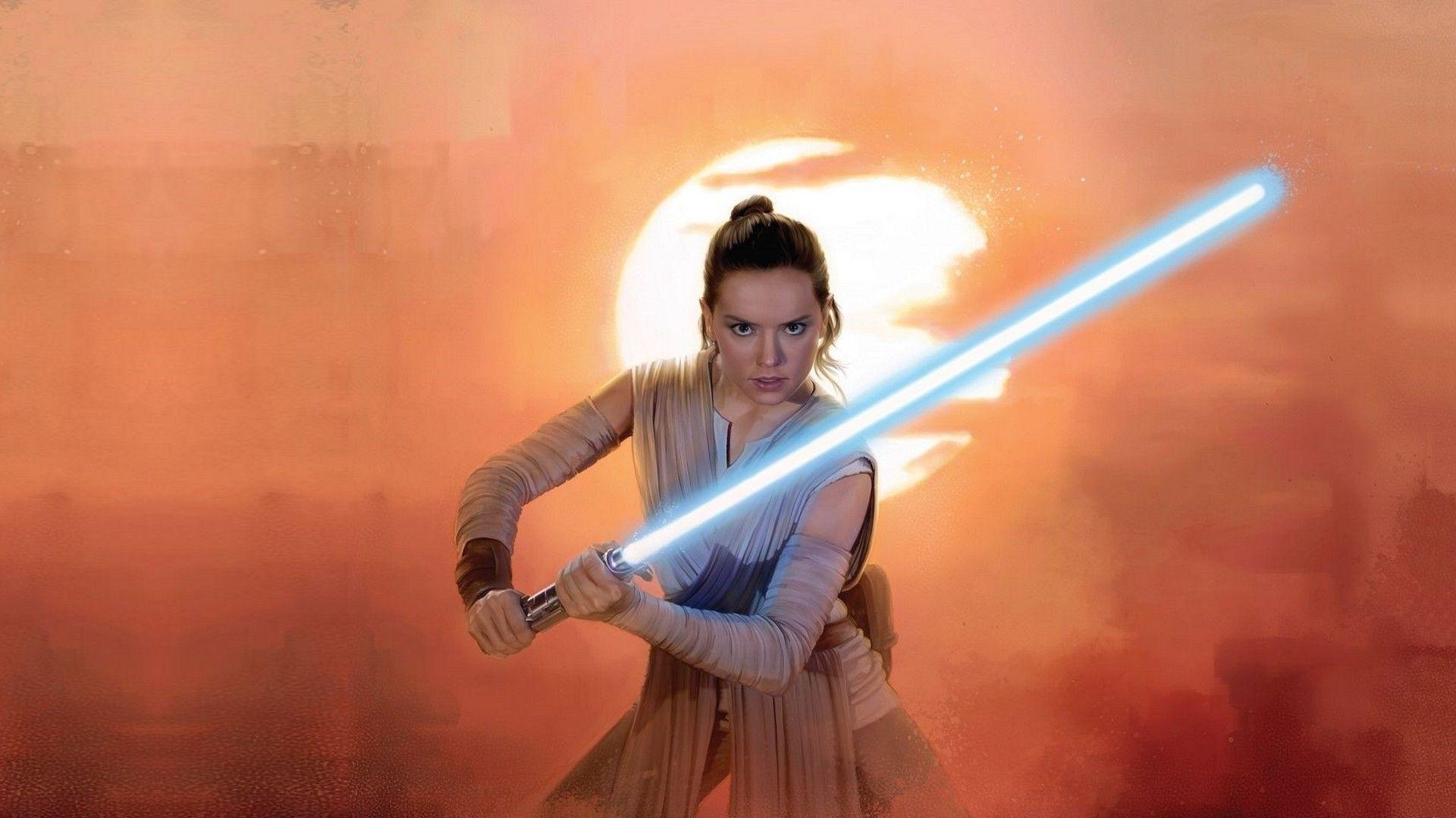 1920x1080 Daisy Ridley, Rey, Star Wars, Lightsaber, Jedi Wallpaper HD, Desktop