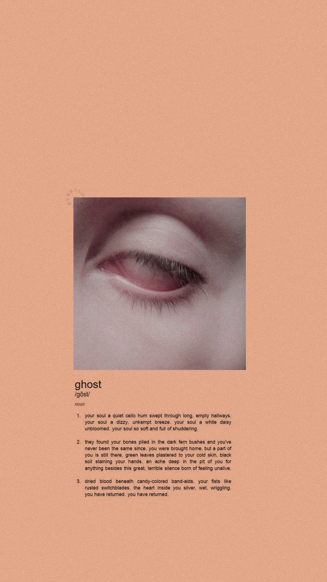 1110x1970 lockscreen peach. ghost. Aesthetic.com, Phone