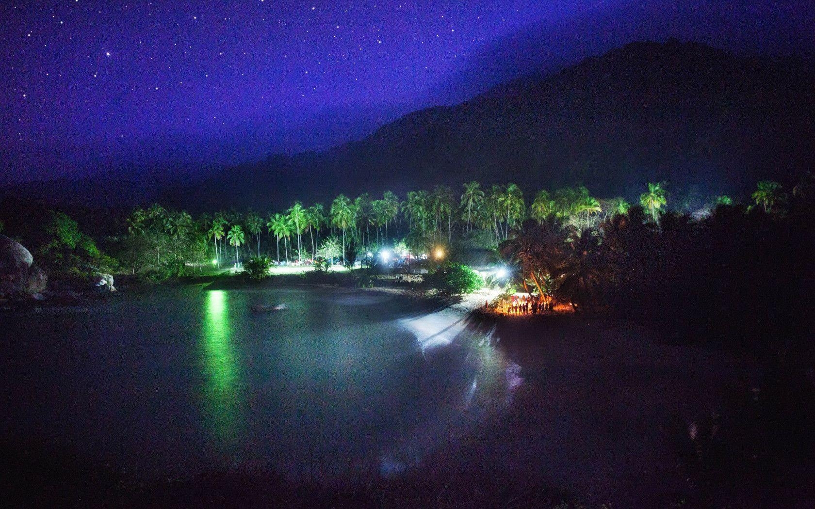 1680x1050 Colombia, Cabo San Juan, Tayrona National Park, Nighttime, Desktop