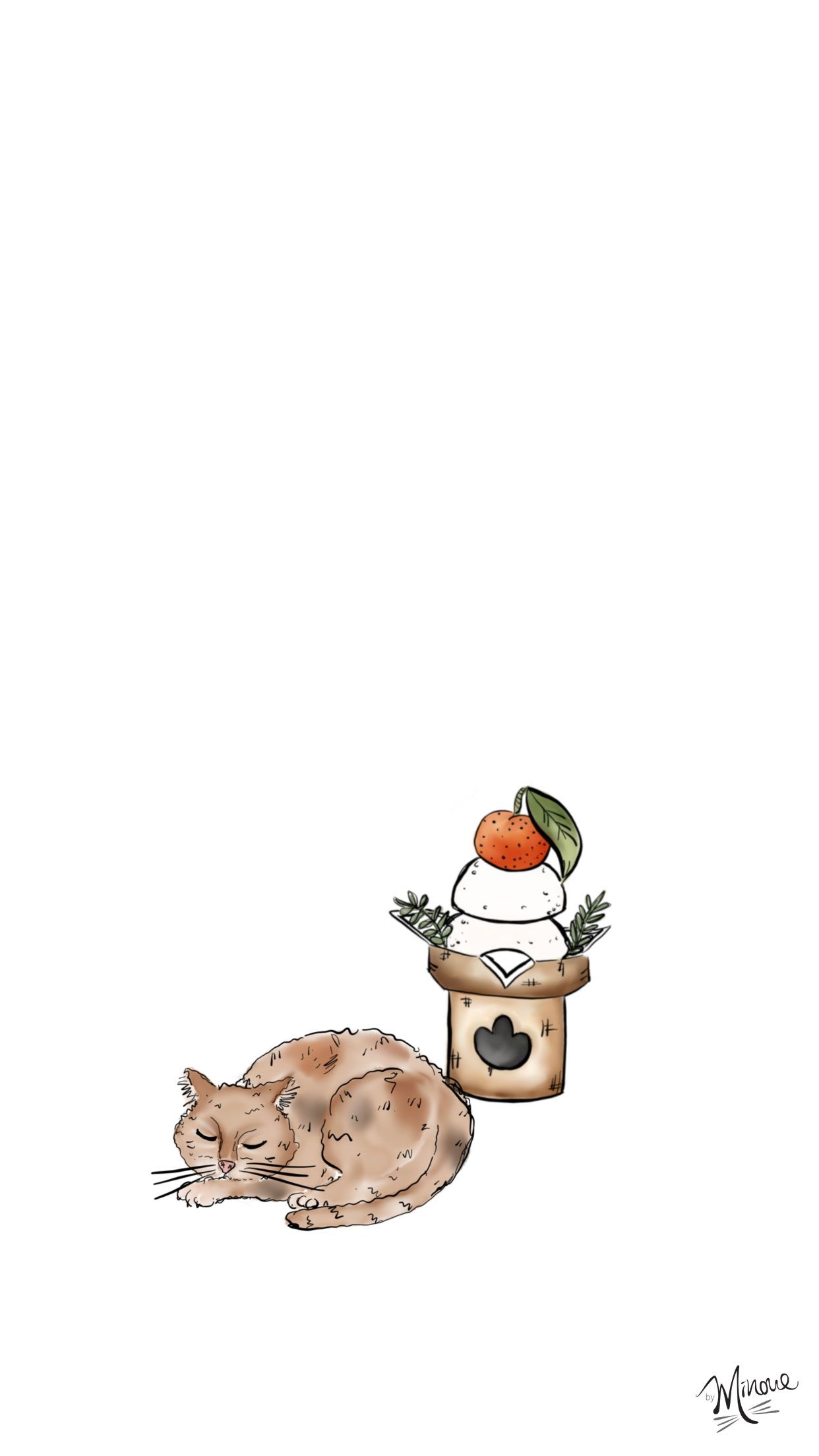 1250x2210 Wallpaper Cat Mochi Plus, Phone