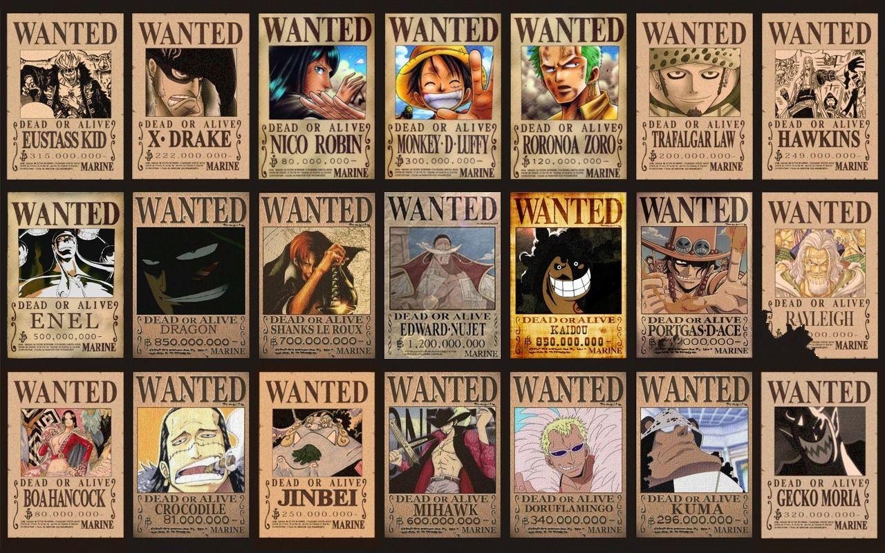 1280x800 Anime • One Piece Wanted Poster, Desktop