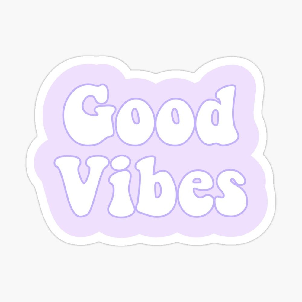 1000x1000 Good Vibes Groovy Purple Sticker By Pastel PaletteD. Preppy Stickers, Purple Sticker, Purple Stickers, Phone