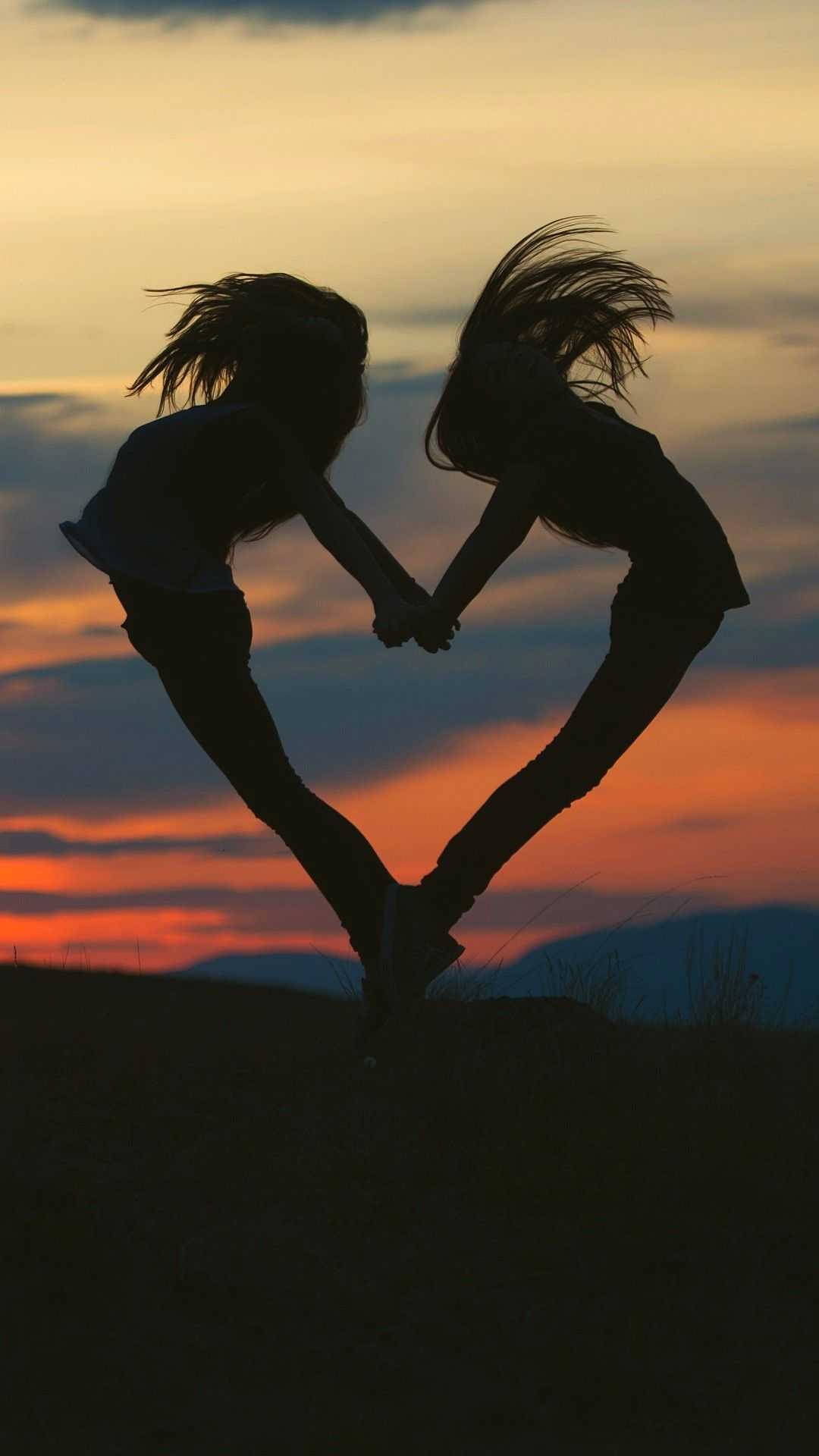 1080x1920 Download Matching Bff Heart Jump Wallpaper, Phone