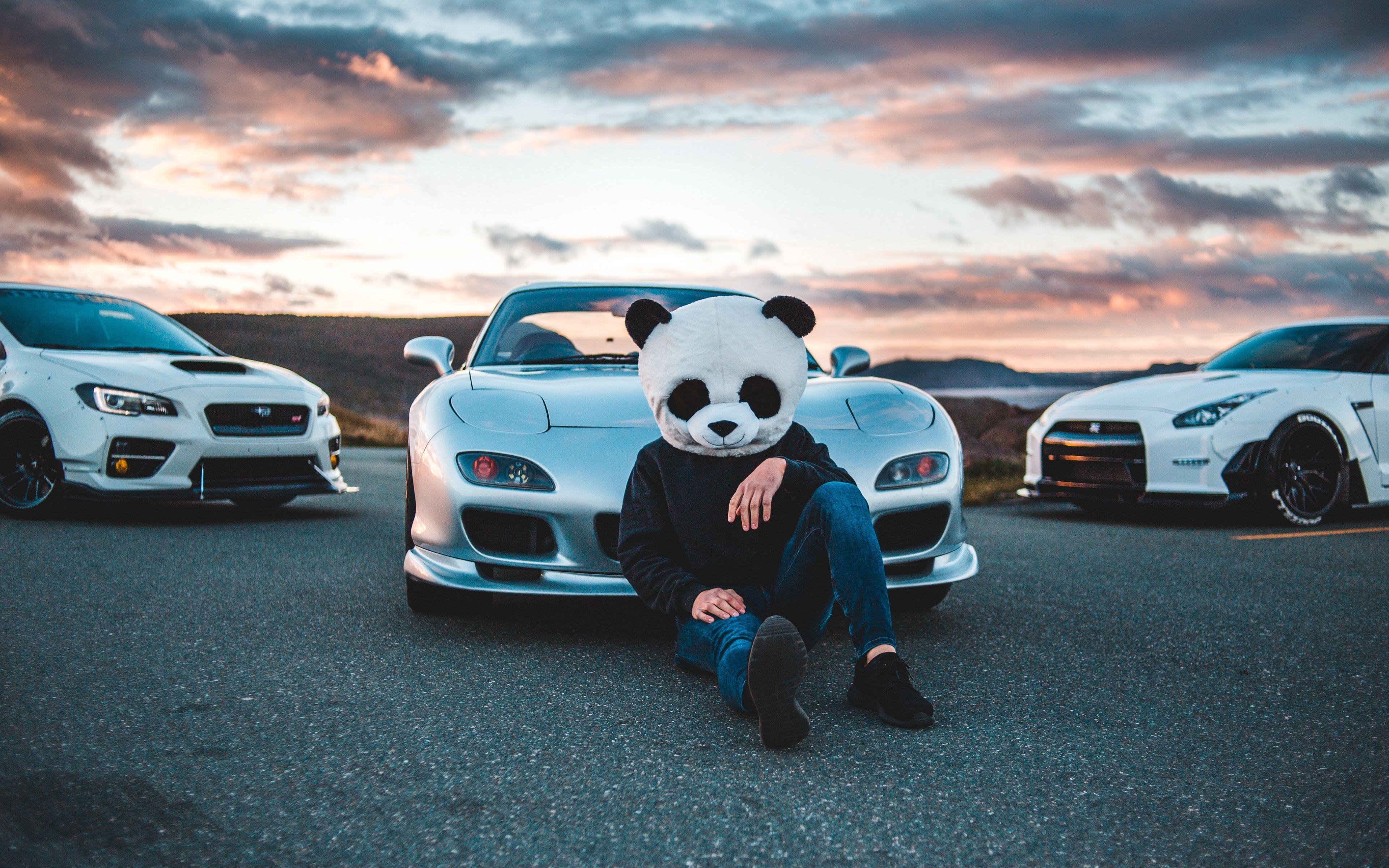 3840x2400 Download wallpaper  mask, panda, mazda, cars, racing 4k ultra HD 16:10 HD background, Desktop