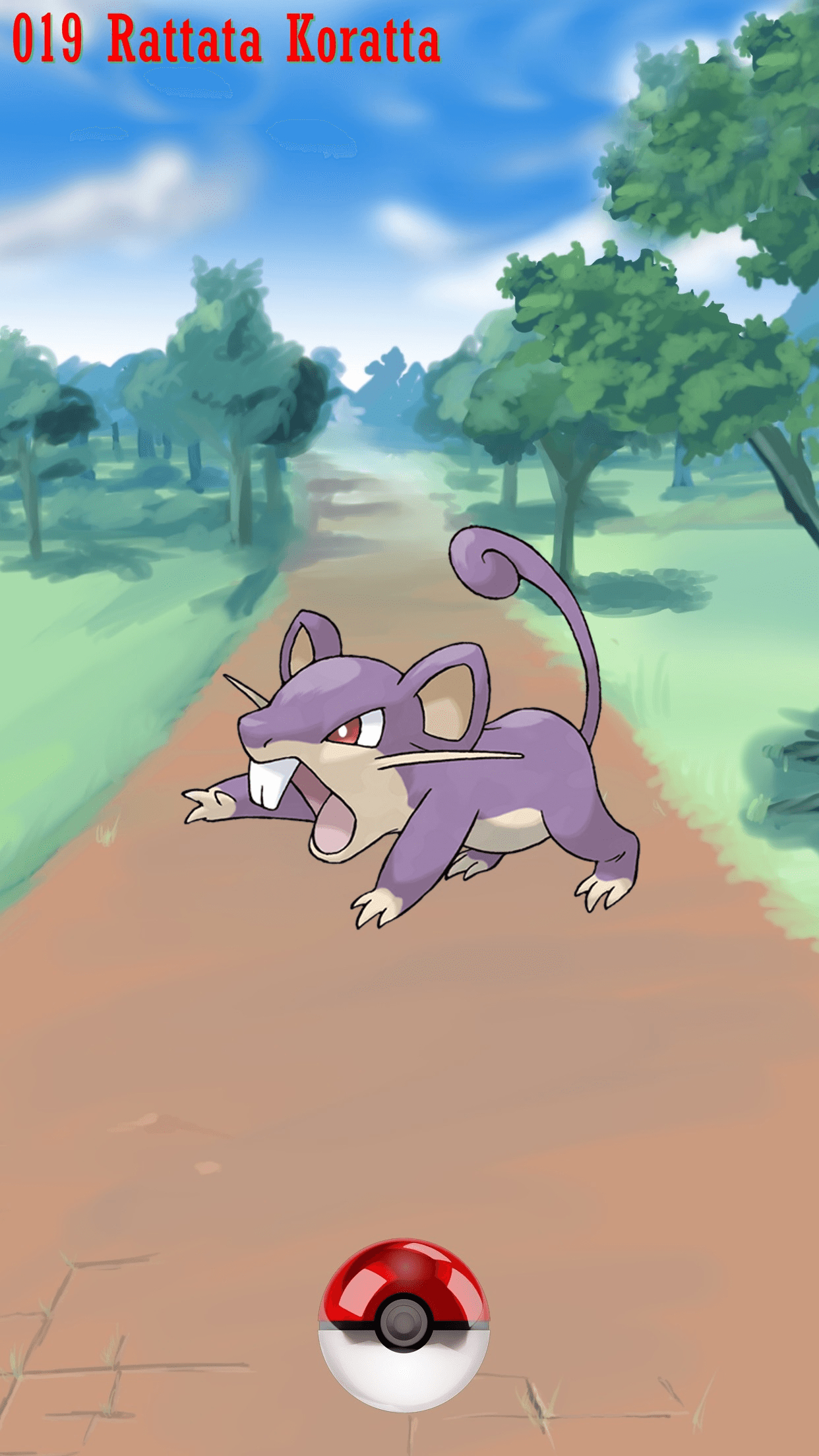 1250x2210 Street Pokeball Rattata Koratta, Phone