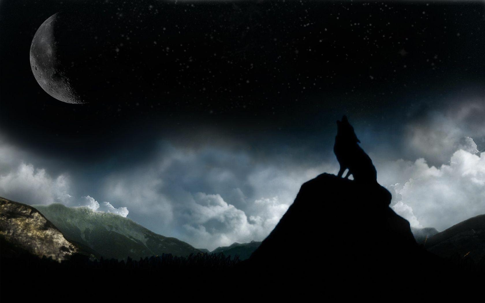 1680x1050 Wolf Moon Wallpaper, Desktop