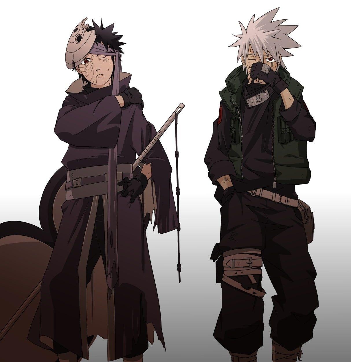 1220x1250 Naruto Hatake Kakashi and Obito Uchiha wallpaper HD, Phone