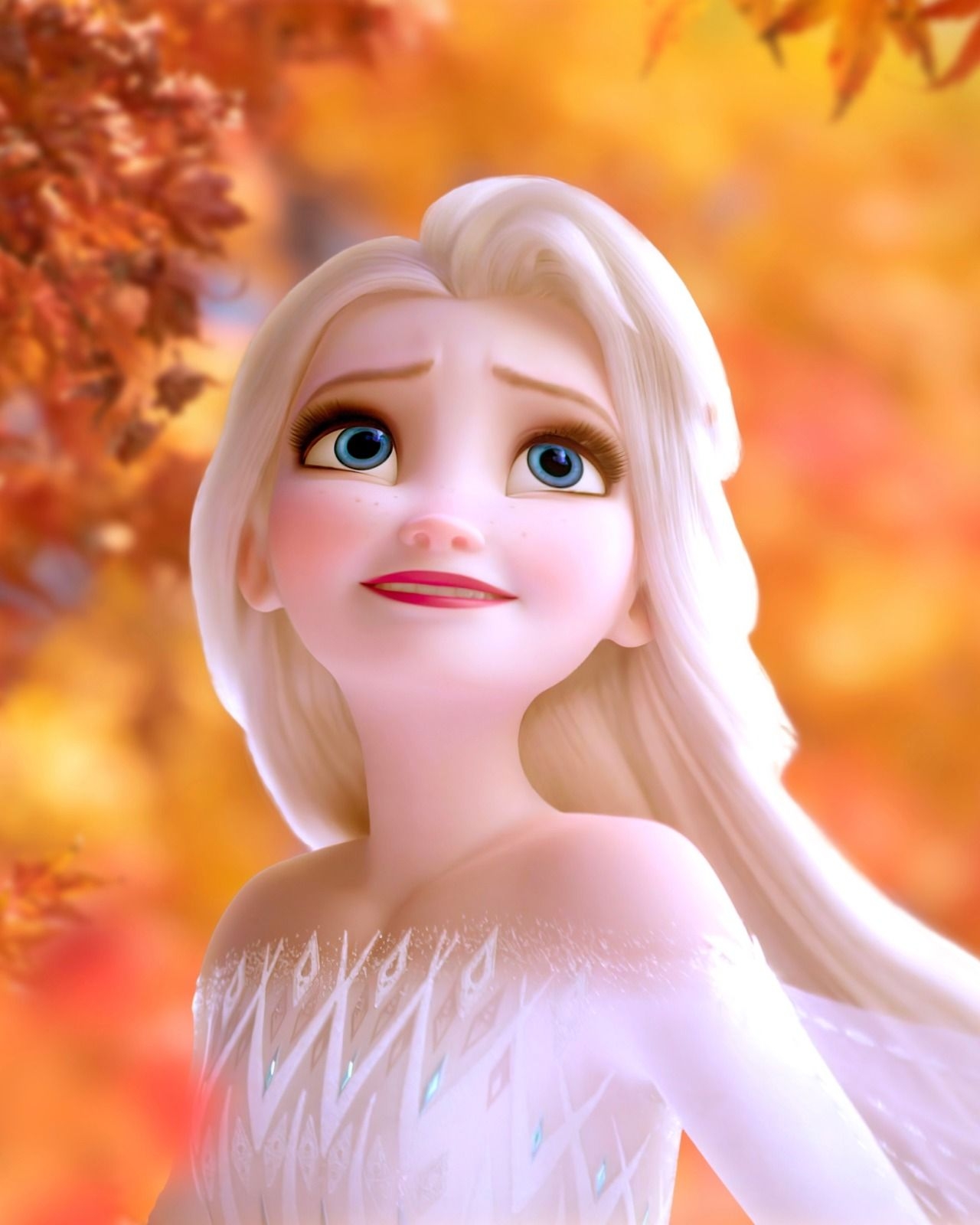 1280x1600 Frozen 2 fall wallpaper with autumn leaves, Phone