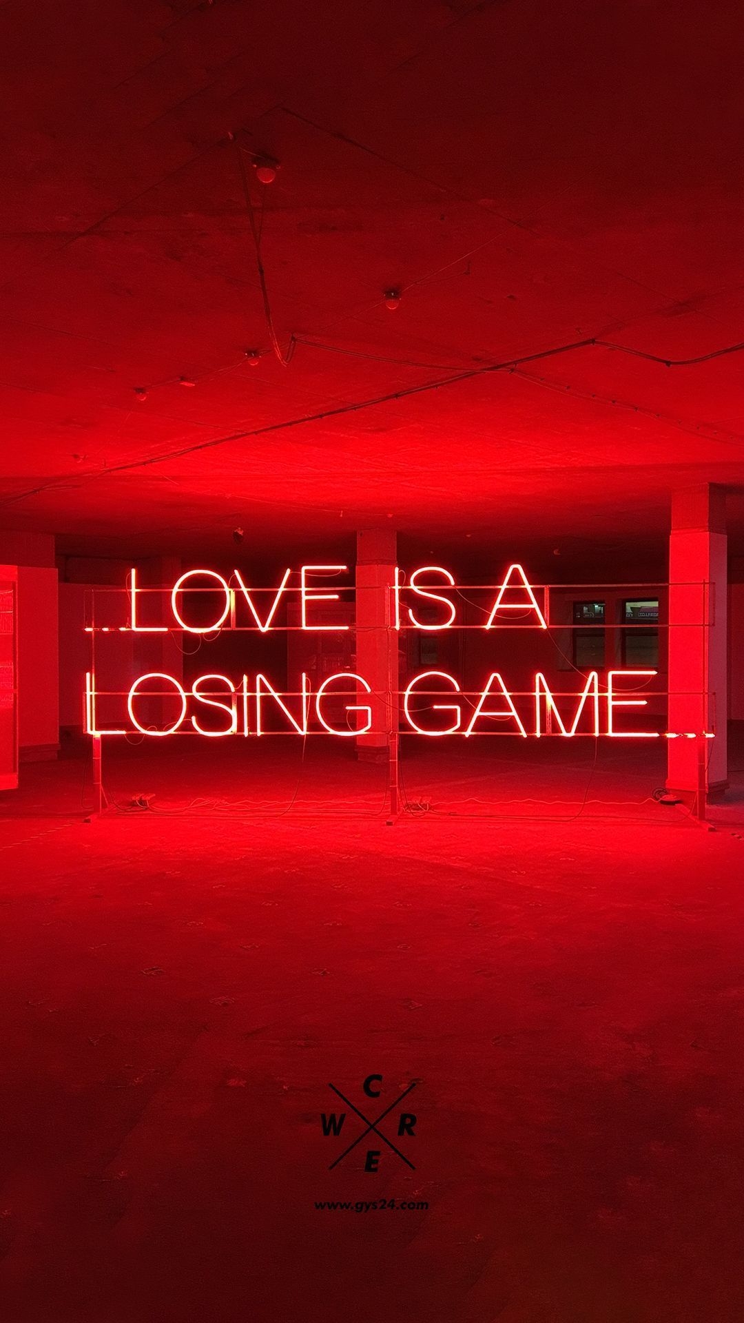 1080x1920 Love is a lost game Wallpaper Not only is solemnly intelligent too#game #intelligent #lost #love #solemnly #wallpaper. Neon quotes, Quote aesthetic, Red aesthetic, Phone