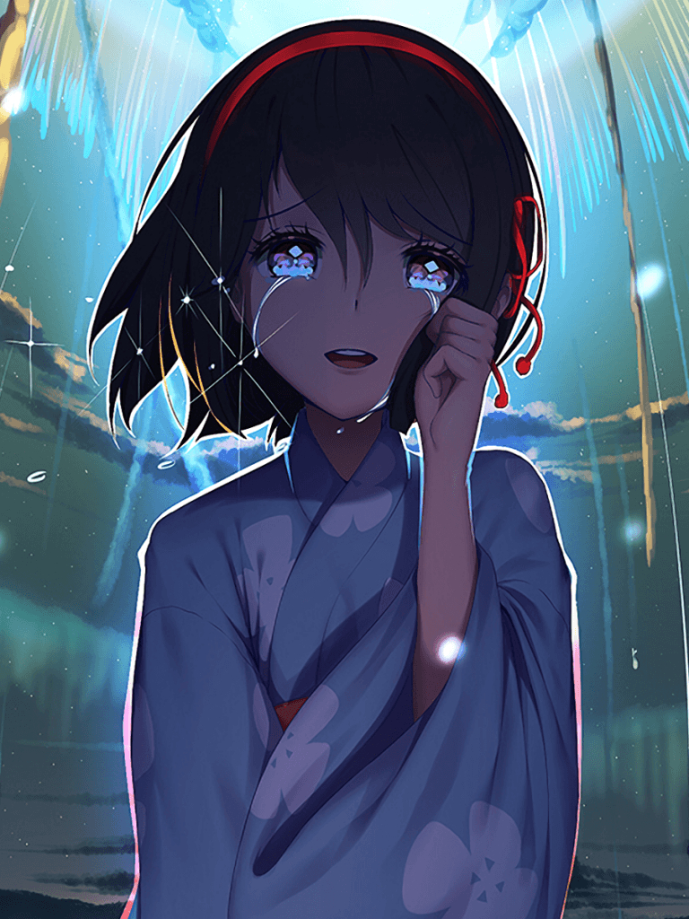 770x1030 Download  Mitsuha Miyamizu, Tears, Yukata, Kimi No Na Wa, Phone