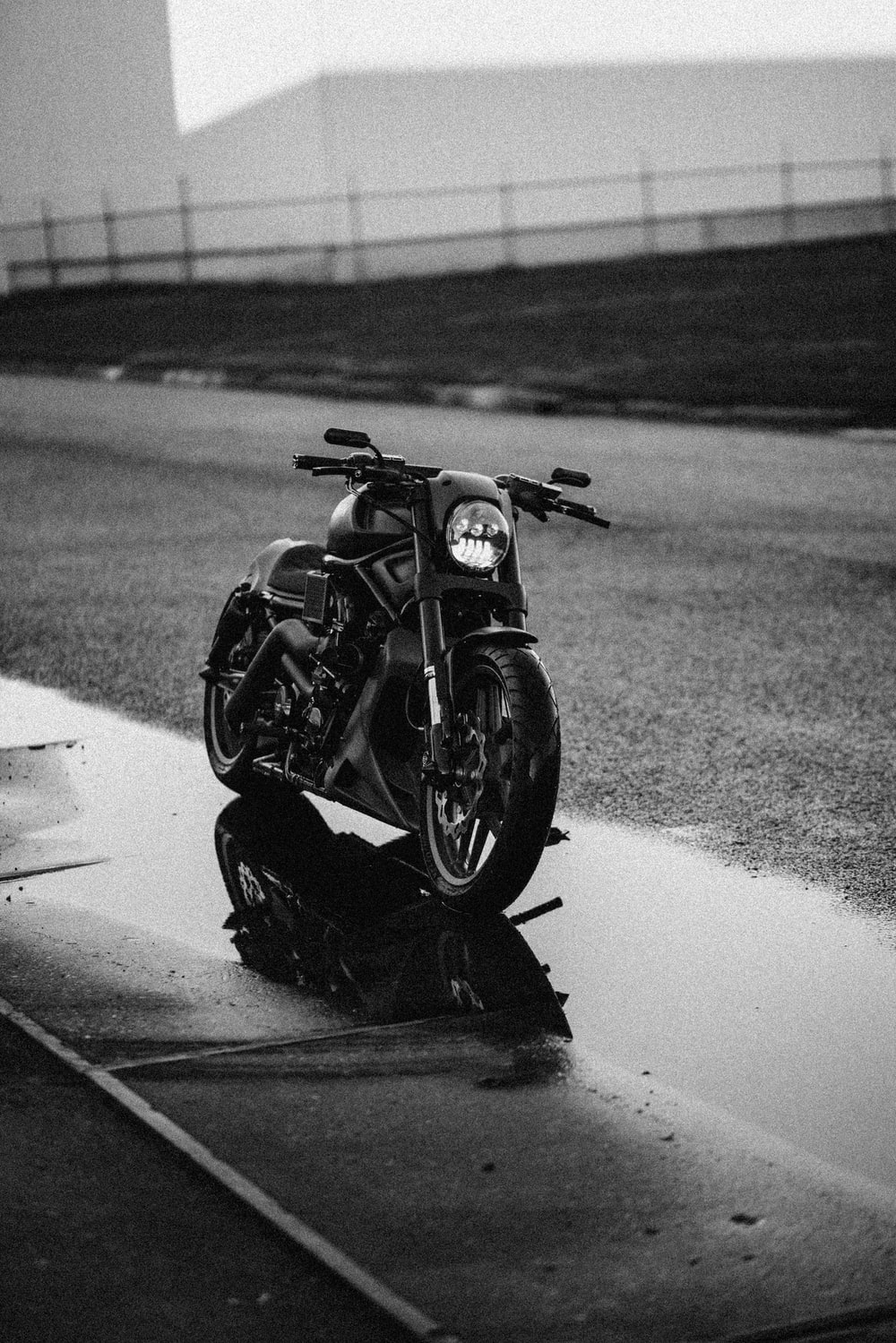 1000x1500 grayscale photo of black sports bike on road photo, Phone