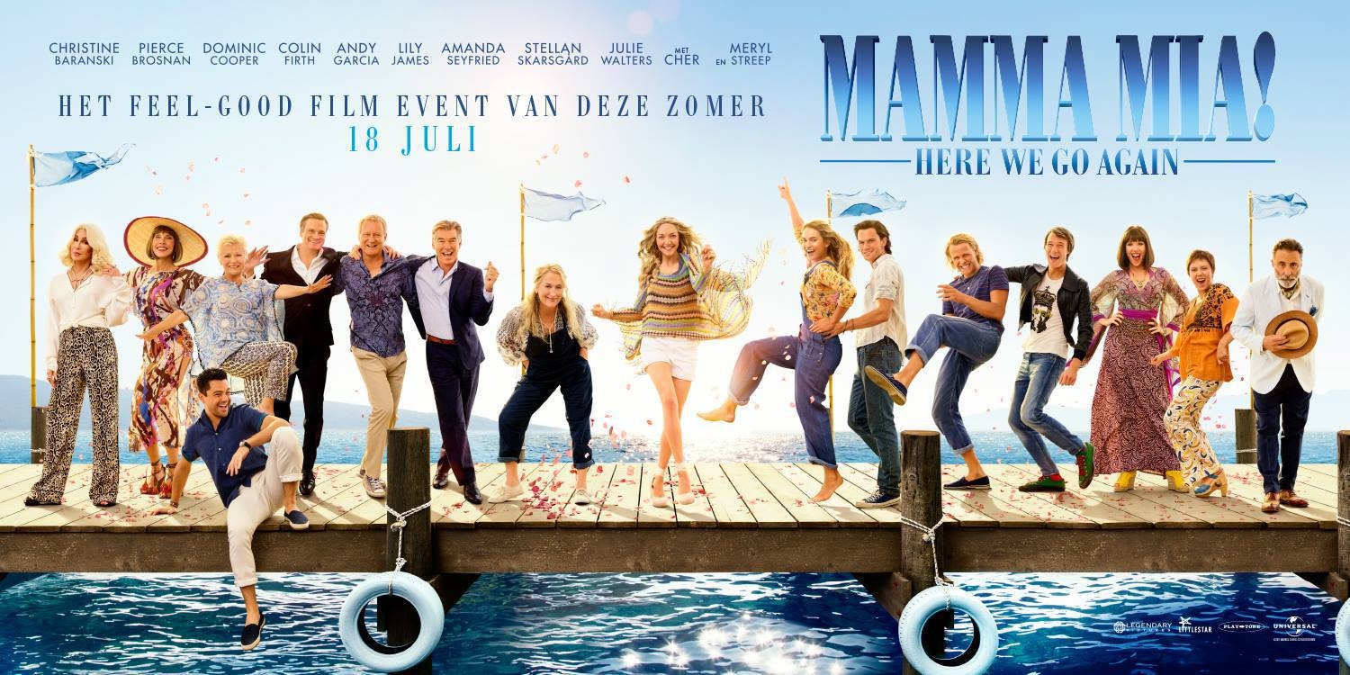 1500x750 and poster of Mamma Mia 2 aka Mamma Mia Here We Go Again, Dual Screen