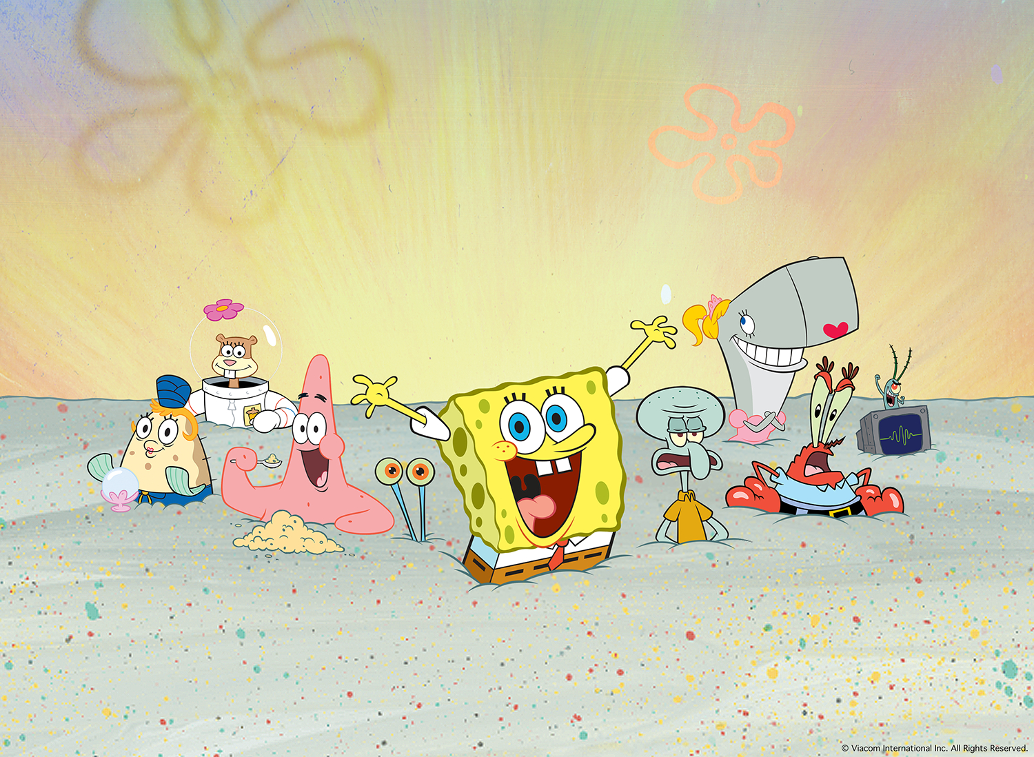 1500x1100 SpongeBob characters sand wallpaper Squarepants Photo, Desktop