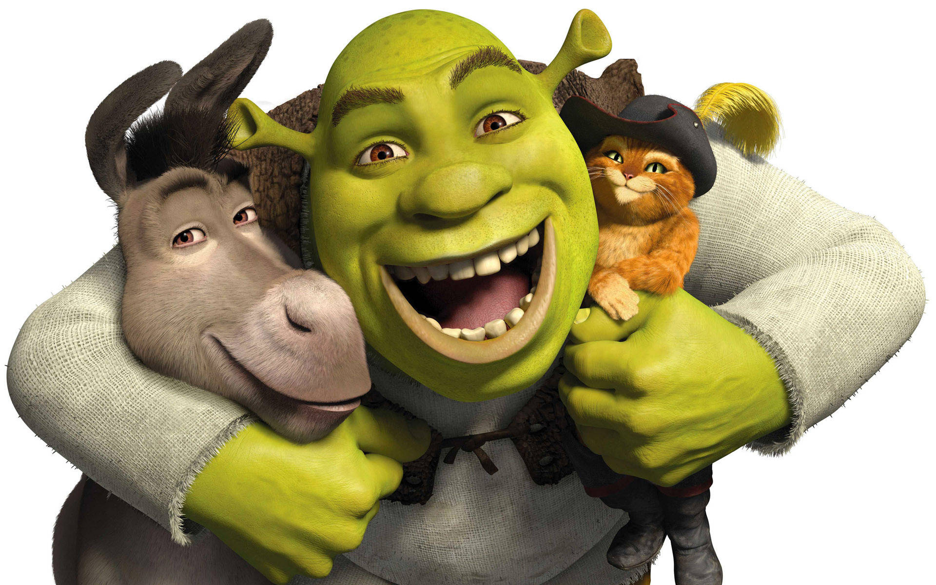 1920x1200 Download Shrek Hugging Donkey And Puss Wallpaper, Desktop