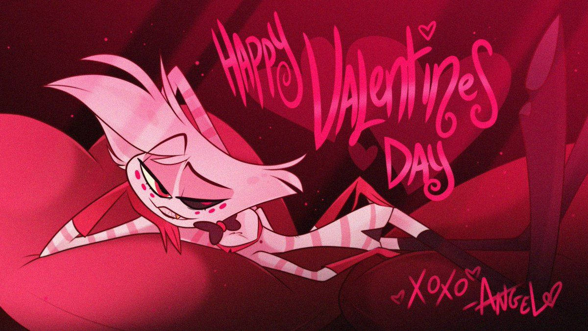 1200x680 Download Angel Dust Valentines Hazbin Hotel Wallpaper, Desktop