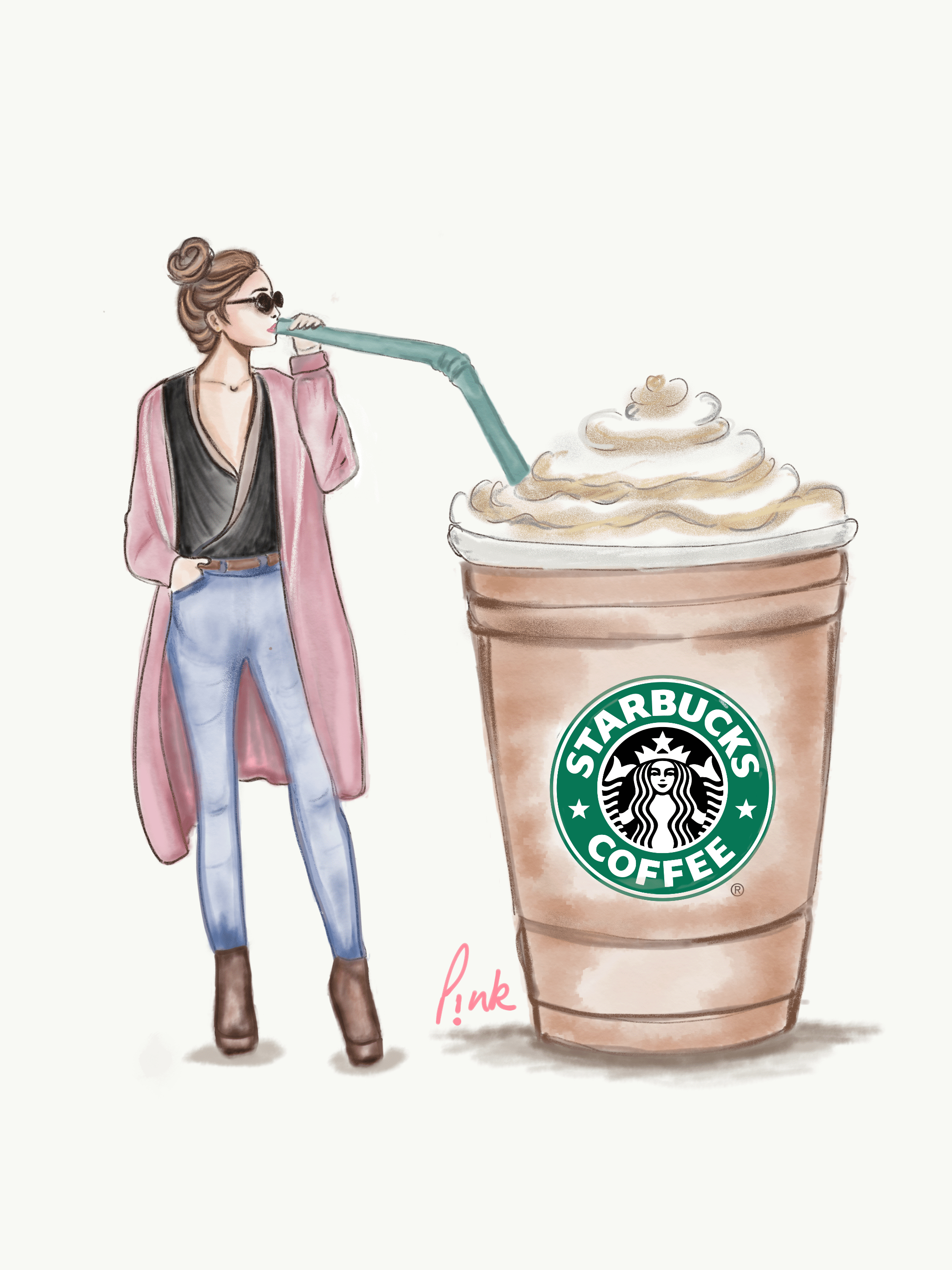 2050x2740 Starbucks Wallpaper Discover more background, cute, iphone, Lock Screen, Pink wallpaper.. Starbucks wallpaper, Starbucks drawing, Cute background for iphone, Phone