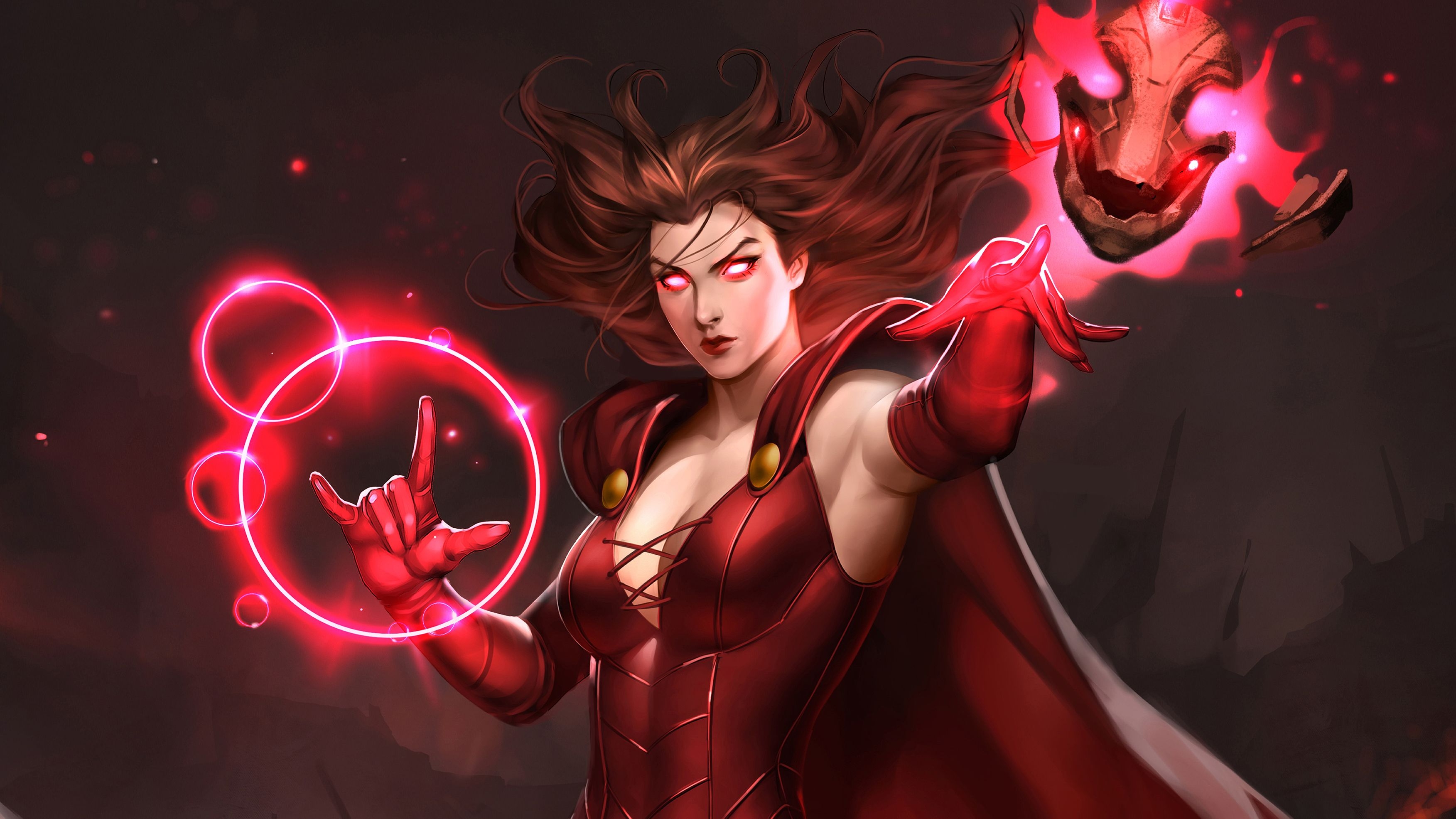 3510x1980 Scarlet Witch 4K Art 1440P Resolution HD 4k Wallpaper, Image, Background, Photo and Picture, Desktop