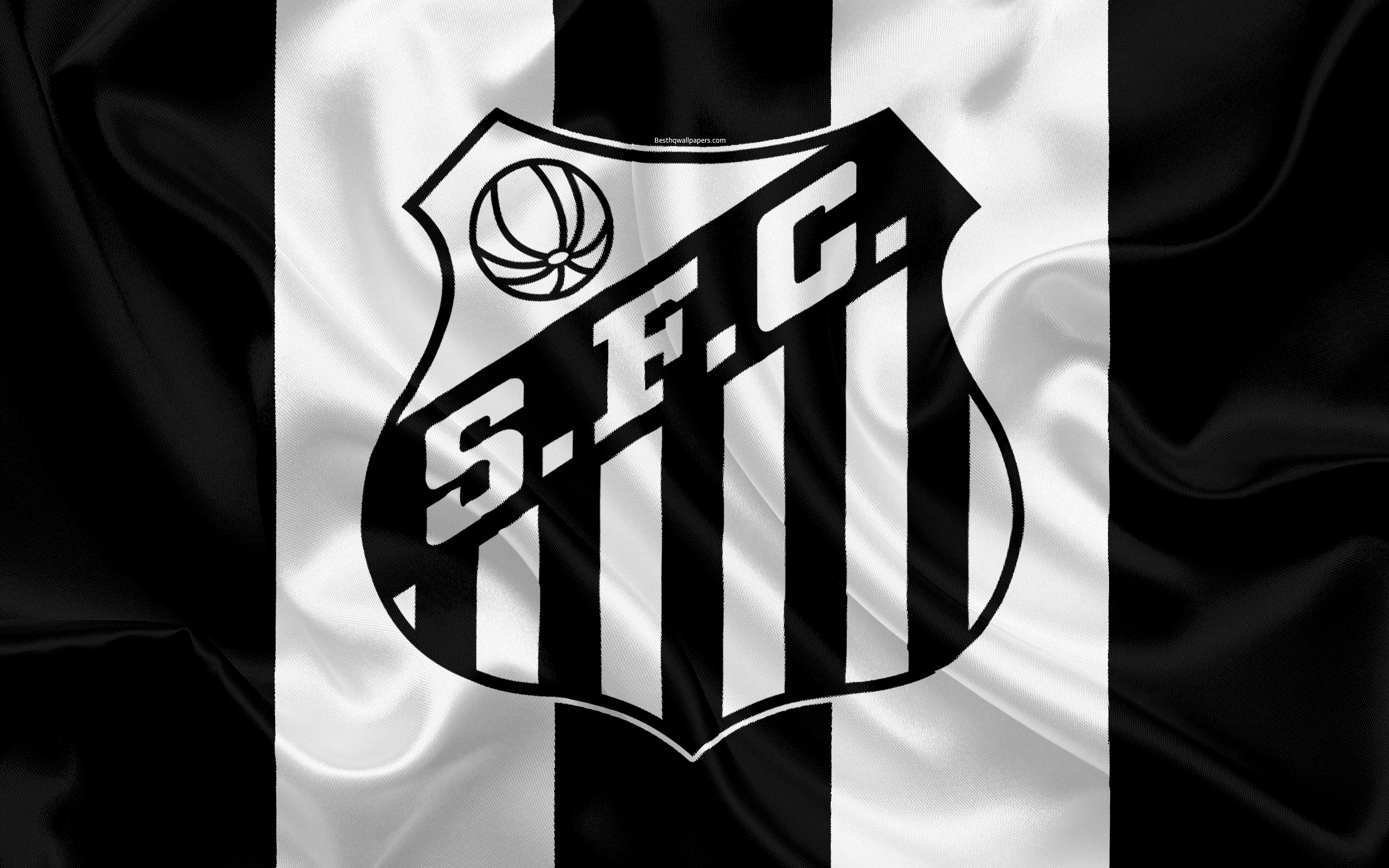 2560x1600 Download wallpaper Santos FC, Brazilian football club, emblem, logo, Desktop