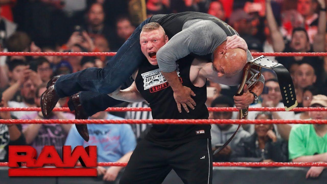 1280x720 Brock Lesnar attacks new Universal Champion Goldberg: Raw, March 6, Desktop