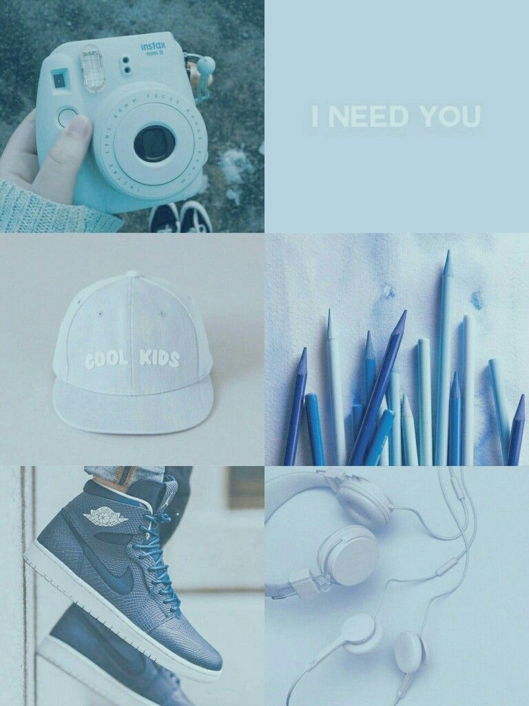 770x1030 Blue pastel aesthetic mood board. Biru, Wallpaper lucu, Kolase, Phone