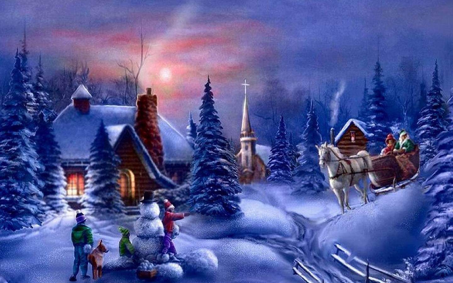 1440x900 Christmas Cartoon Wallpaper HD Wallpaper Collections, Desktop