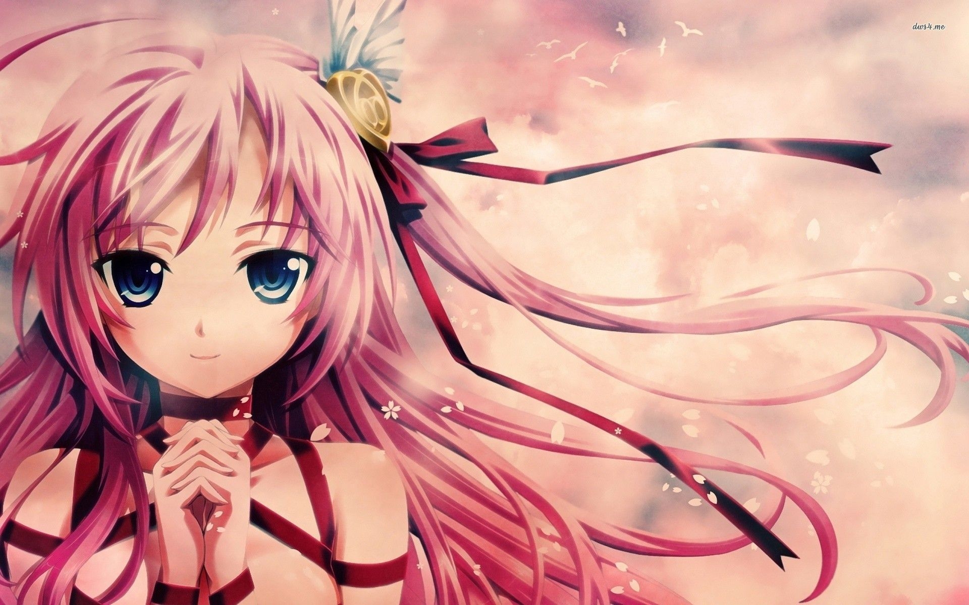 1920x1200 Pink Anime Wallpaper, Desktop