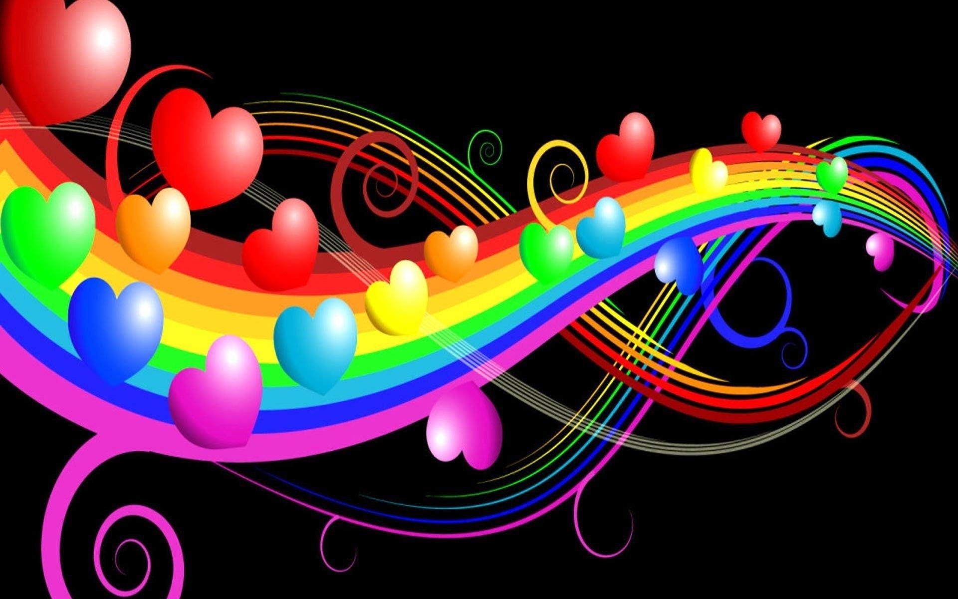 1920x1200 Vector & Designs Hearts Stars Rainbow wallpaper Desktop, Phone, Desktop