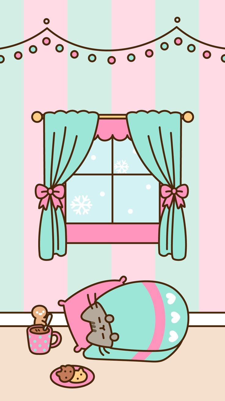 740x1310 FREE Exclusive Pusheen Android and iPhone® Christmas Wallpaper, Phone