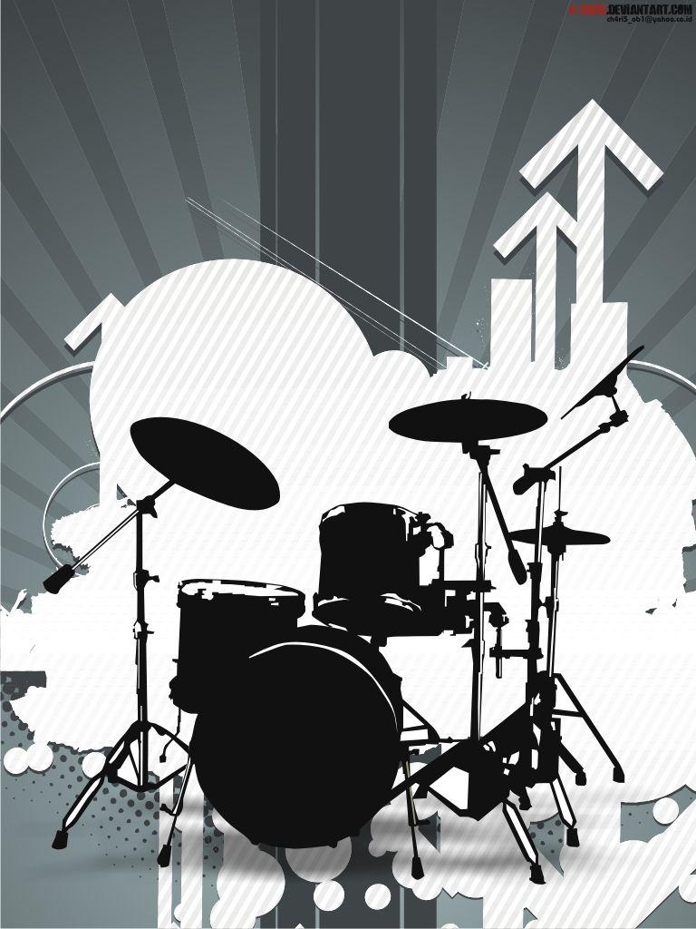 770x1030 Blue Drum Set Wallpaper, Phone