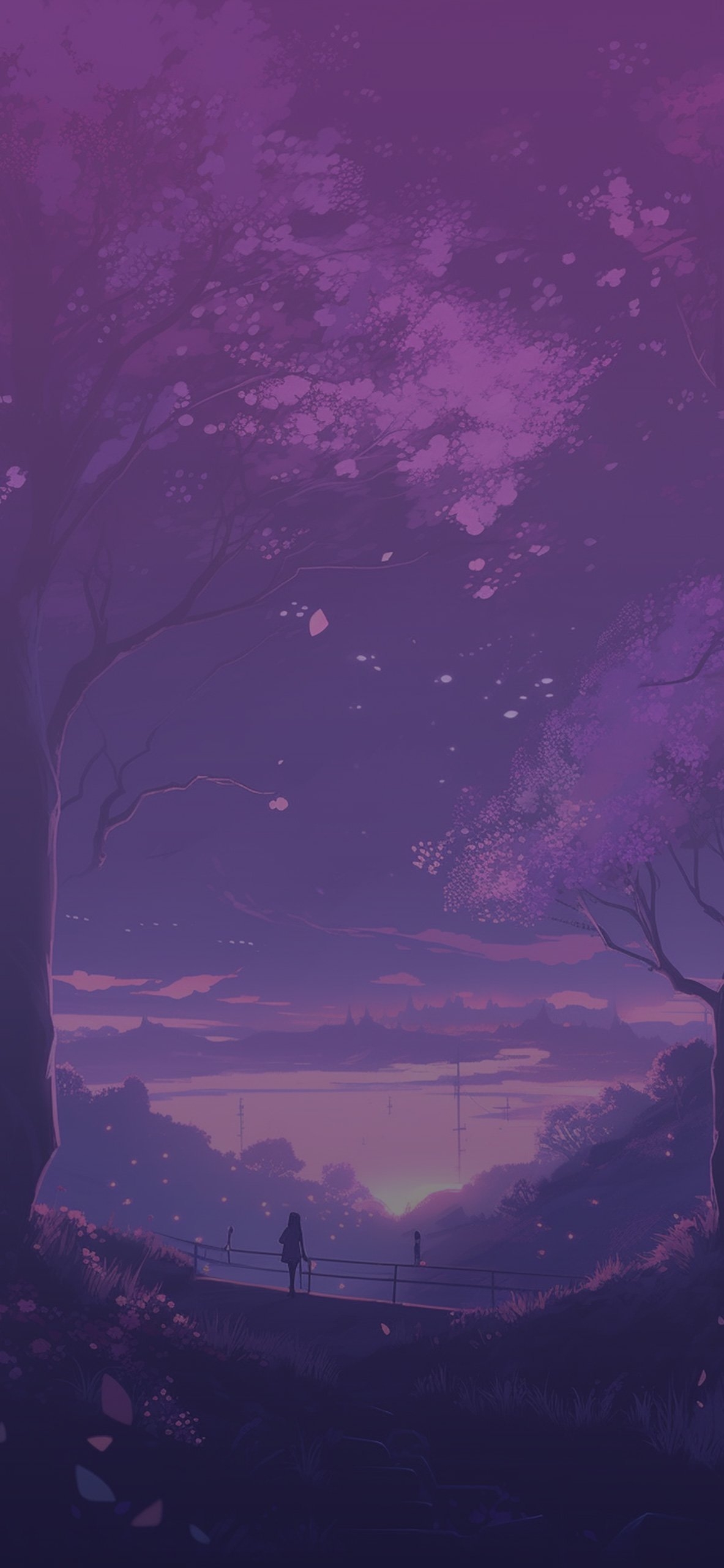 1190x2560 Night Purple Anime Wallpaper Purple Wallpaper iPhone 4k, Phone