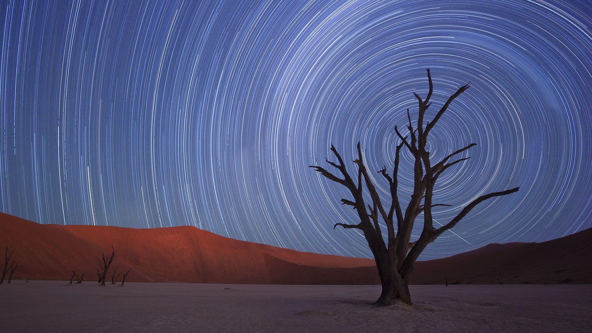 1920x1080 Star Trails, Sossusvlei, Namib Naukluft National Park, Namib HD, Desktop