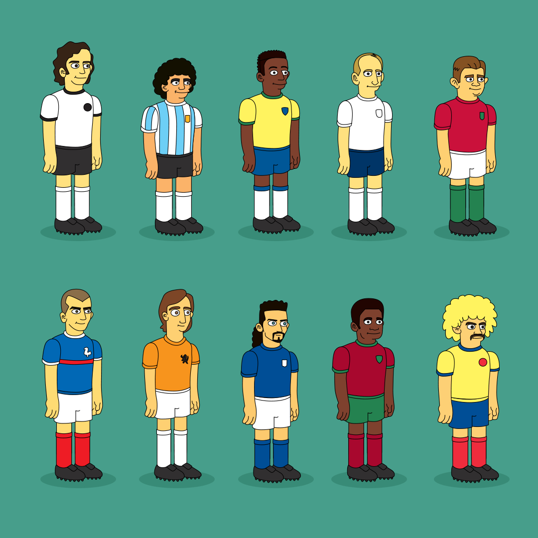 1080x1080 This is what the best teams and players would look like in The Simpsons, created by Emiliano Sansolini 'S. Football image, Football is life, Football, Phone