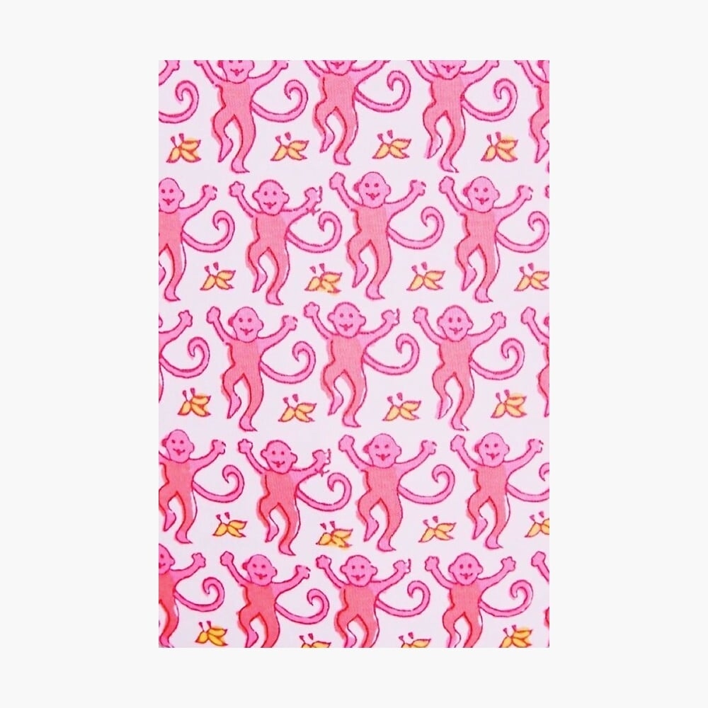 1000x1000 Pink Preppy Monkeys Poster By Preppy Designzz, Phone