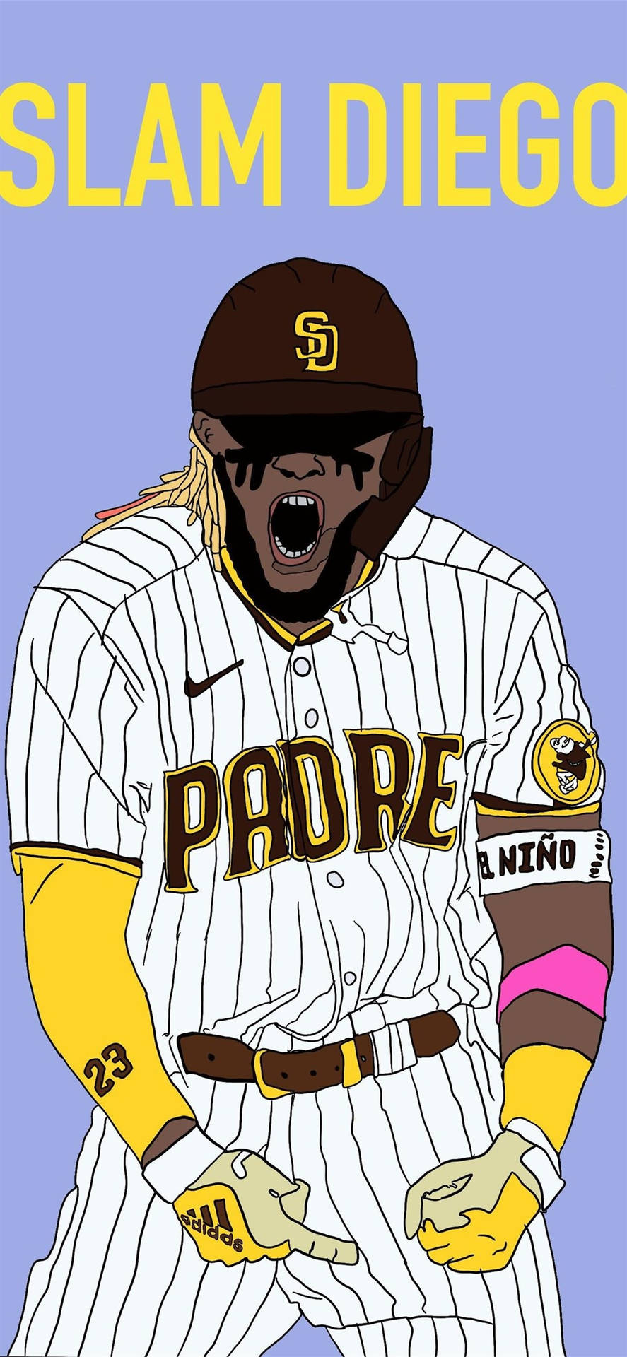 890x1920 Download San Diego Padres Tatis Jr. Art, Phone