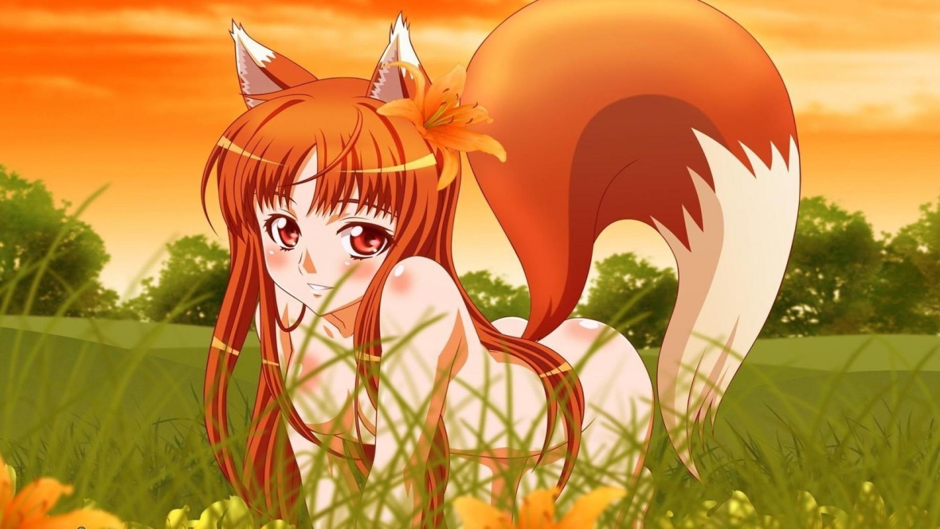 1920x1080 Bambi animal. Anime, Spice, wolf, Fox girl, Desktop