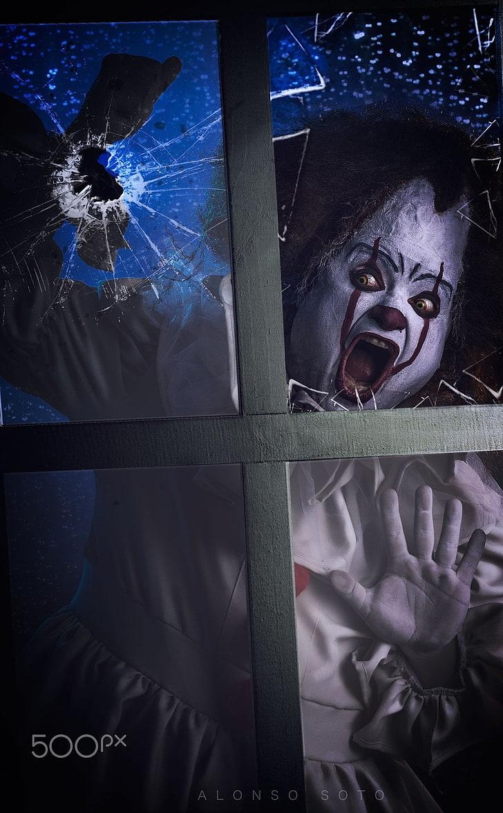 730x1180 HD wallpaper: clowns, Alonso Soto, 500px, spooky, fear, emotion, Phone