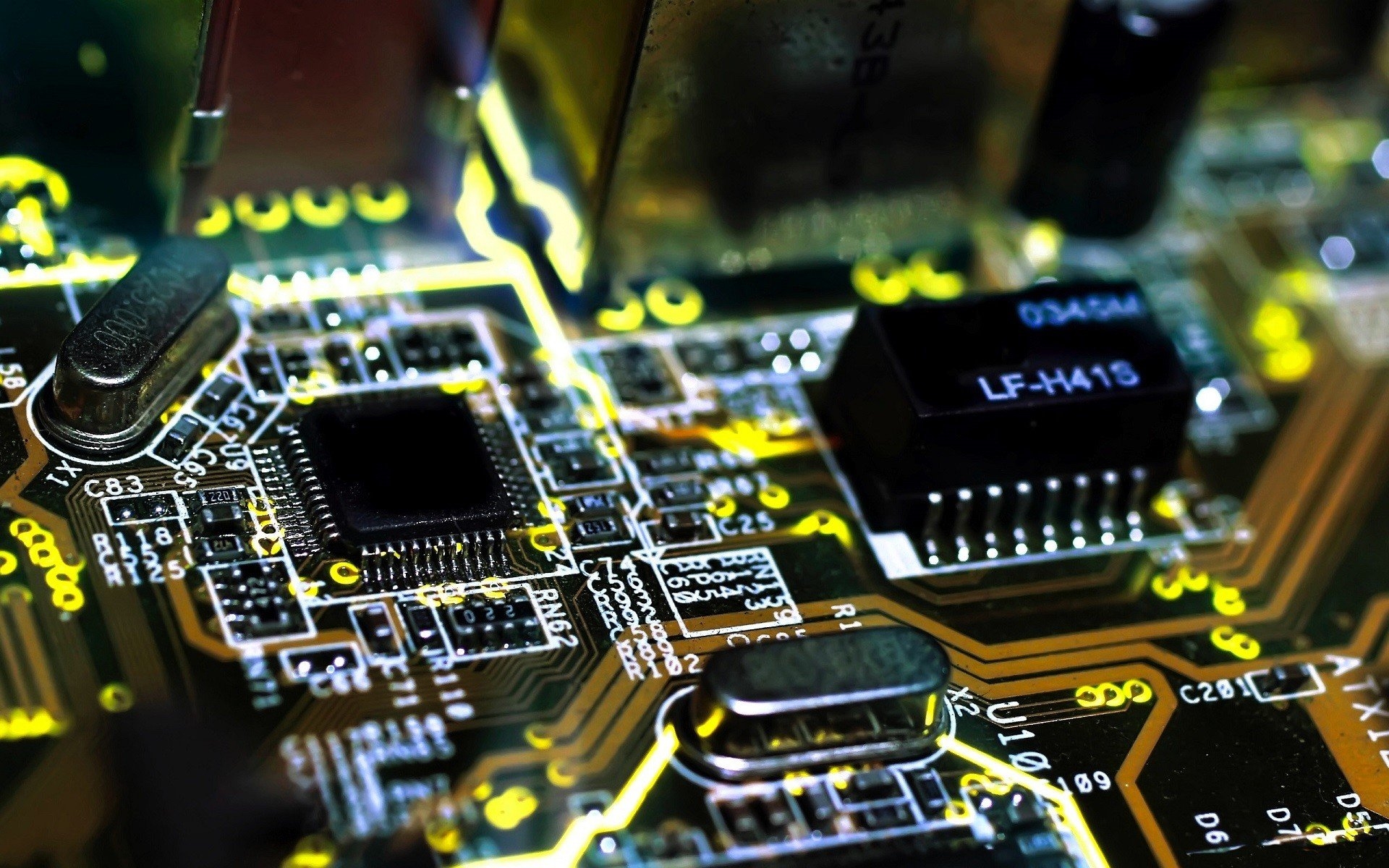 1920x1200 Wallpaper,  px, hardware, macro, microchip, PCB, technology, tilt shift, Desktop