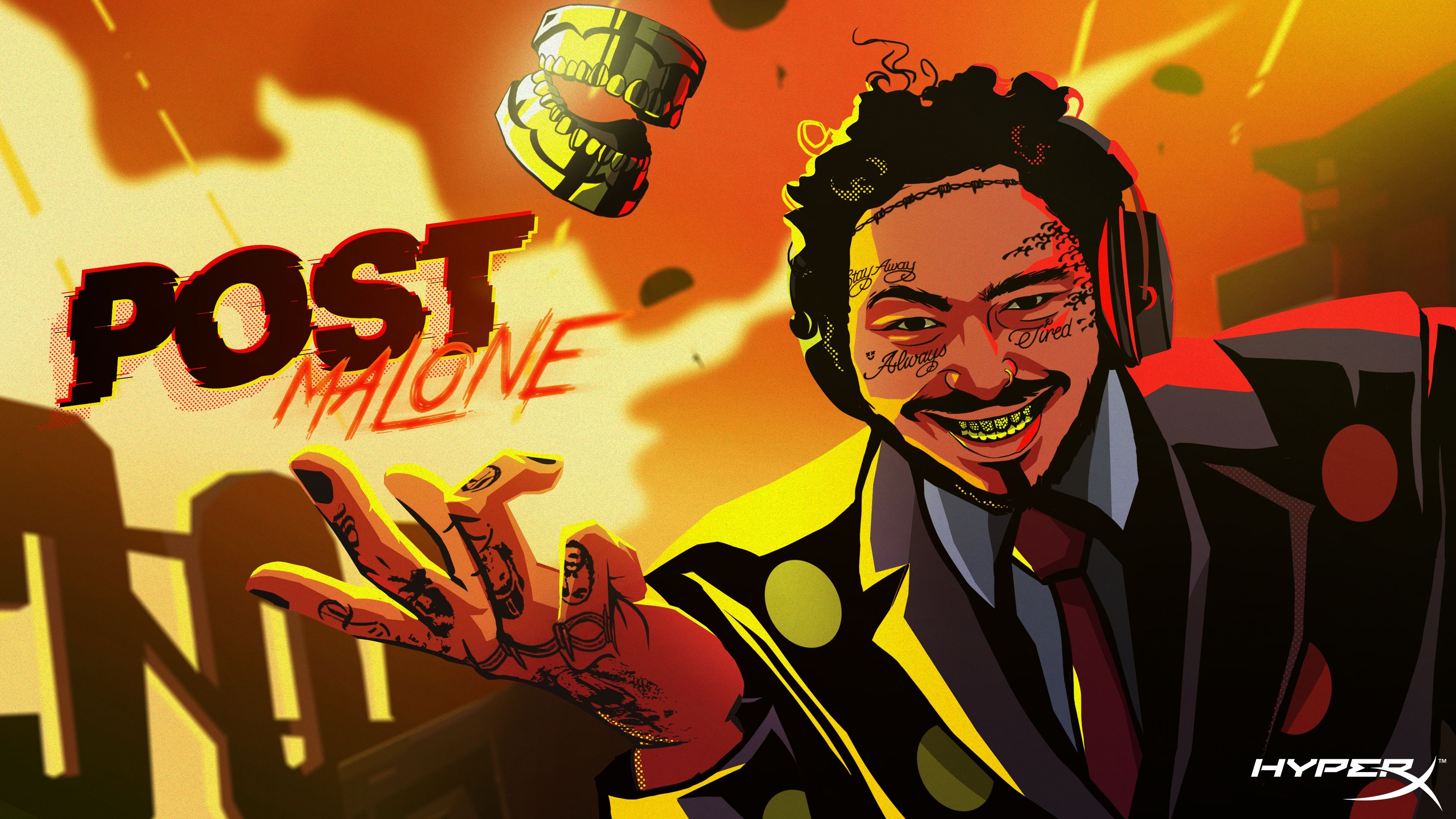 3840x2160 Post Malone Cartoon Wallpaper, Desktop