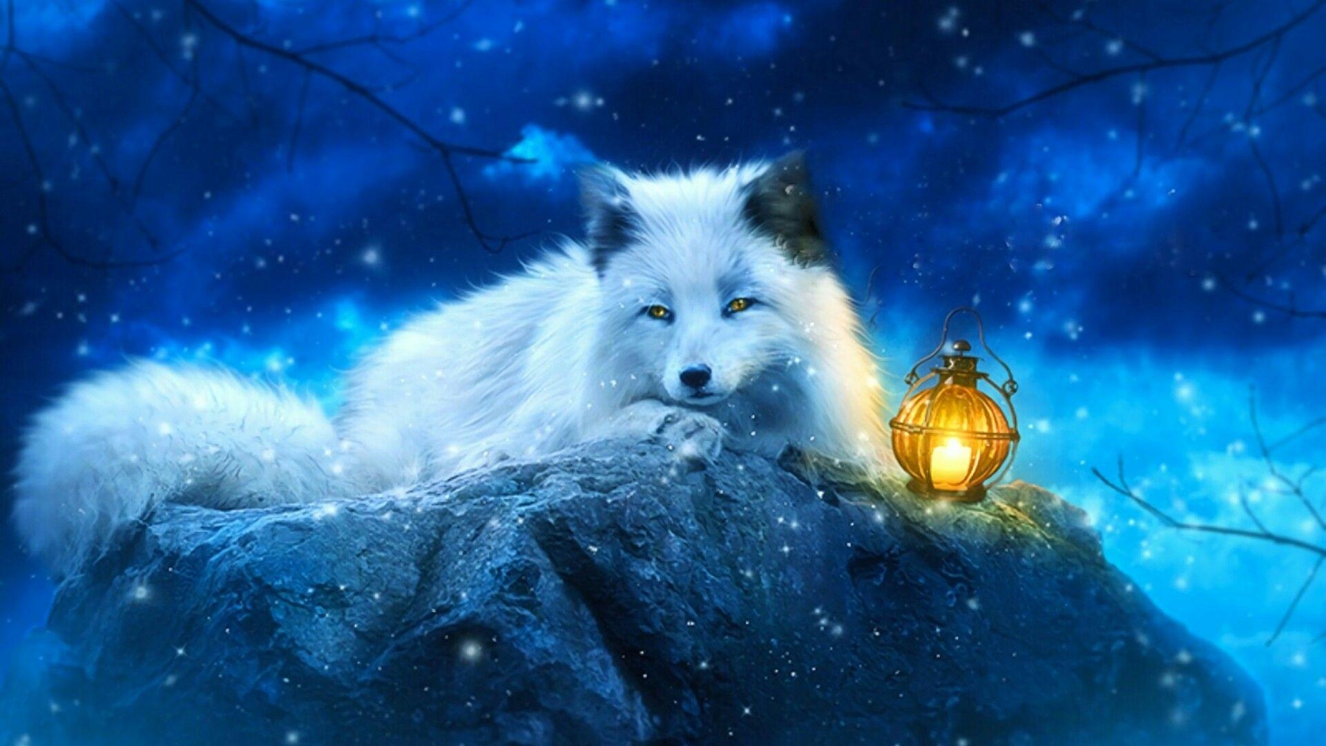 1920x1080 White Fox Art Wallpaper. Wallpaper Studio 10. Tens of thousands, Desktop