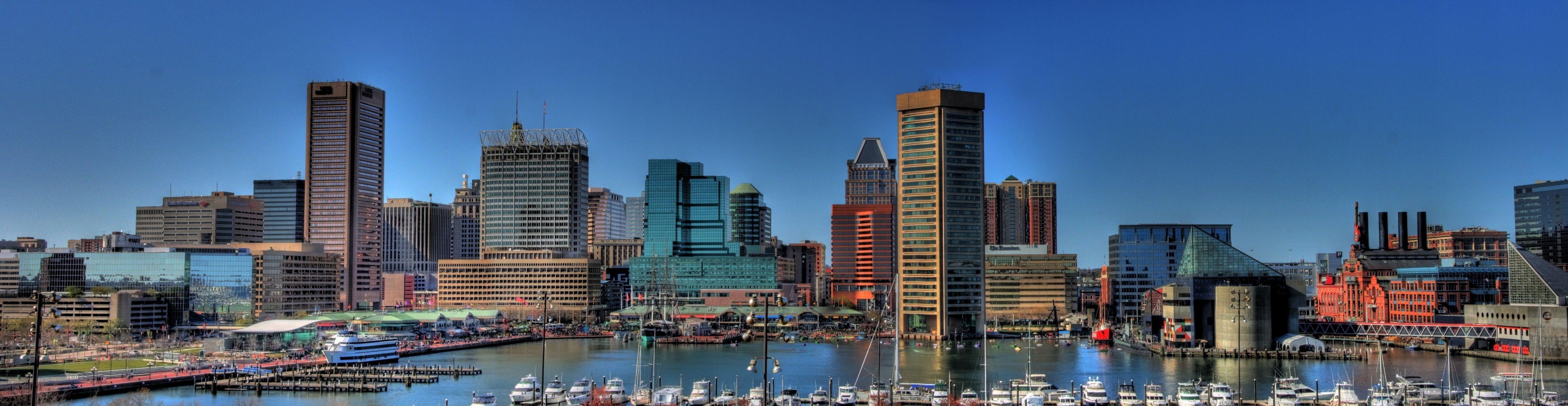 4680x1220 Baltimore City Wallpaper, Dual Screen