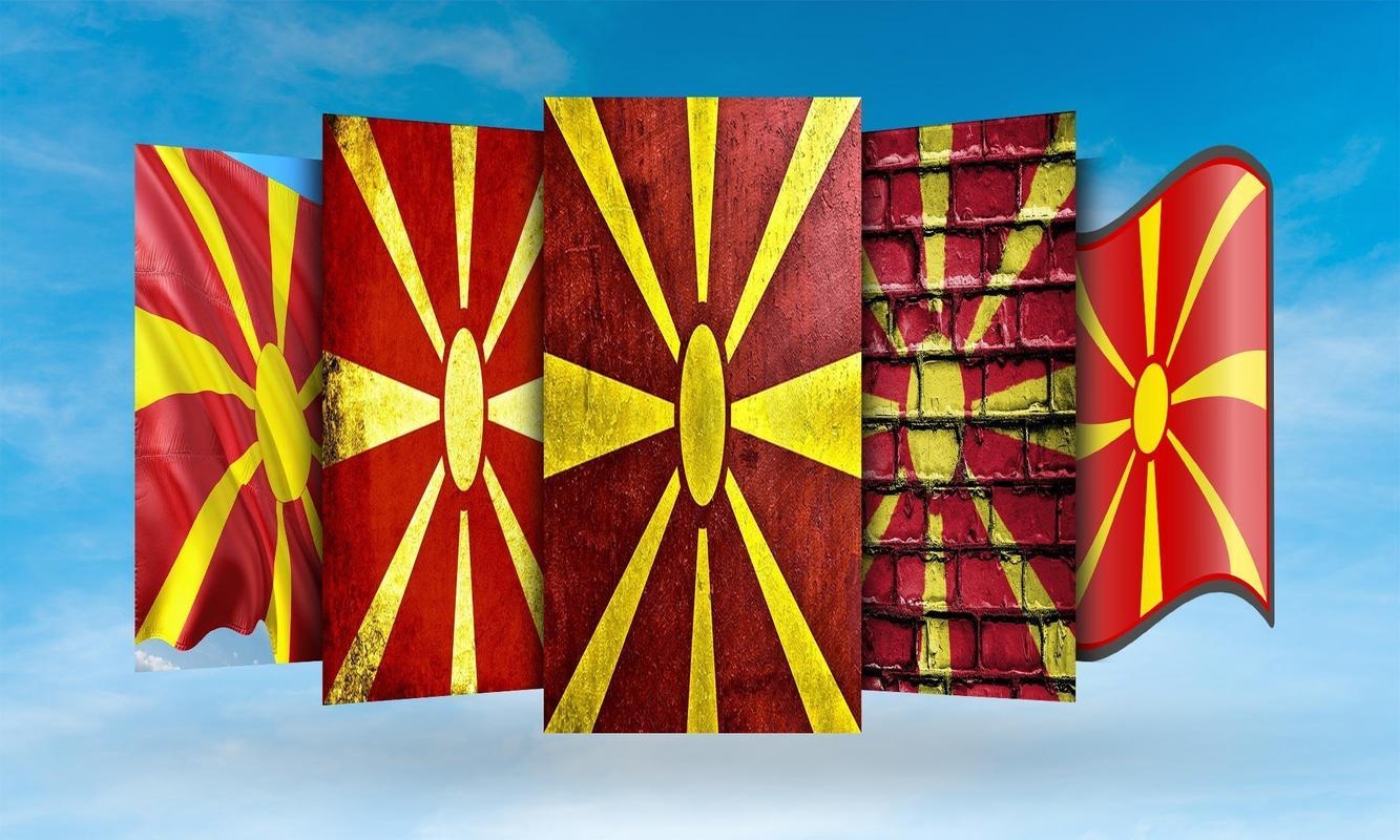 1340x800 Macedonia (FYROM) Flag Wallpaper for Android, Desktop