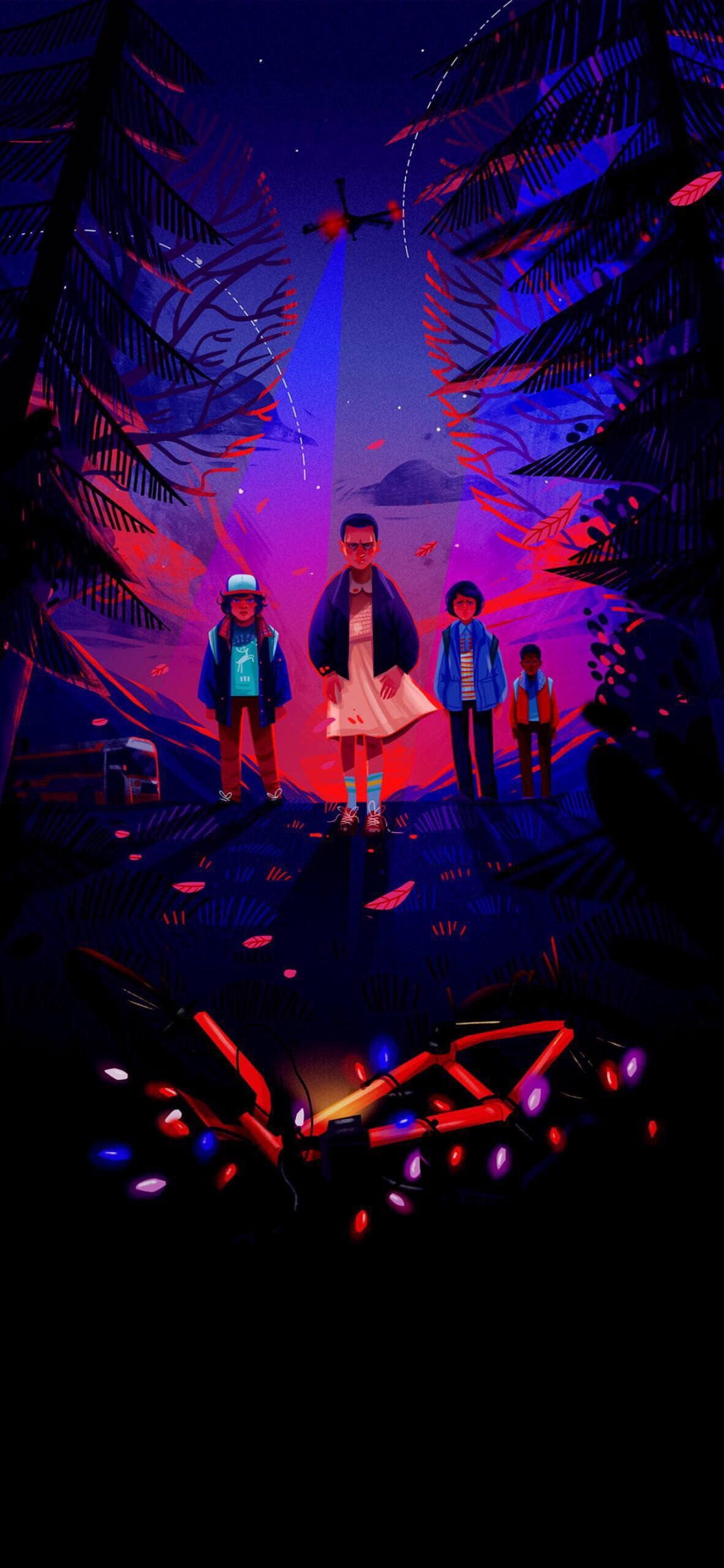 1190x2560 Stranger Things iPhone X, Phone