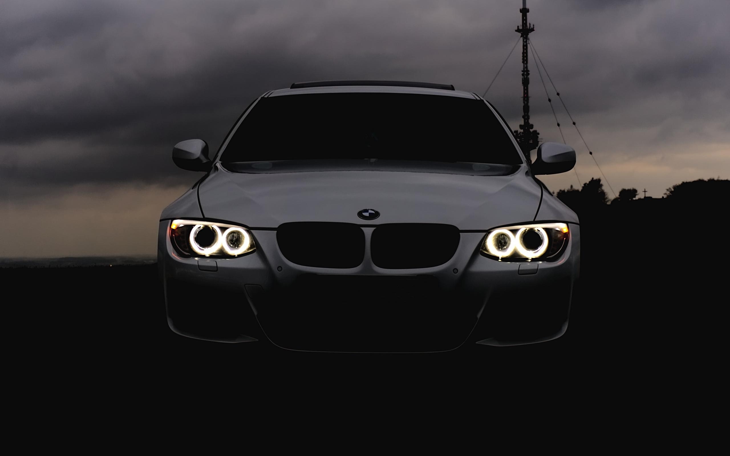 2560x1600 Wallpaper BMW, Headlights, Auto, Cloudy, Angelic Eyes Desktop, Desktop