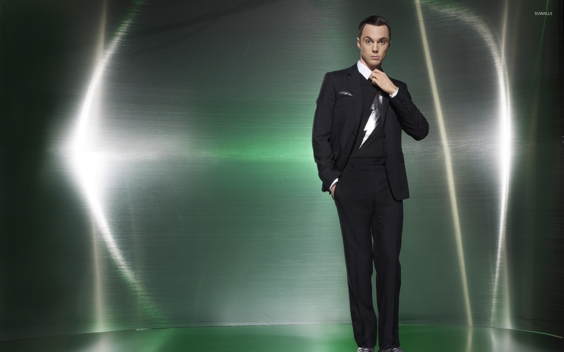 1920x1200 Jim Parsons in a black suit and a hand in his pocket wallpaper, Desktop