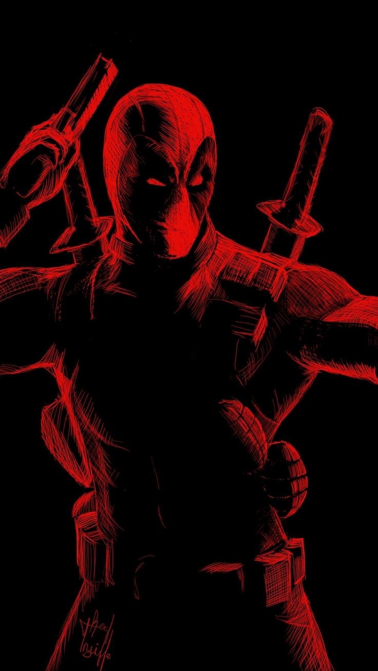 740x1310 Red, line arts, Deadpool, 1080x1920 wallpaper. Deadpool wallpaper, Deadpool art, Deadpool artwork, Phone