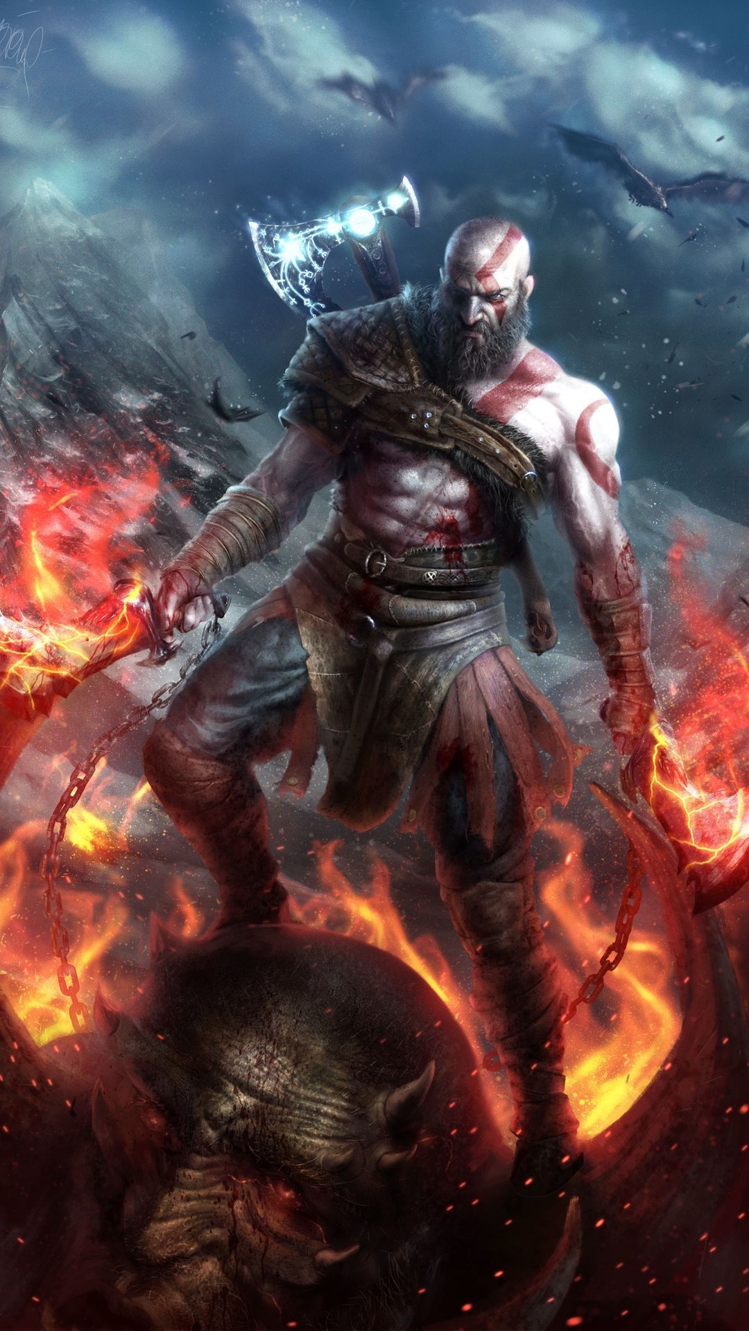 1080x1920 God Of War Background. Kratos god.com, Phone