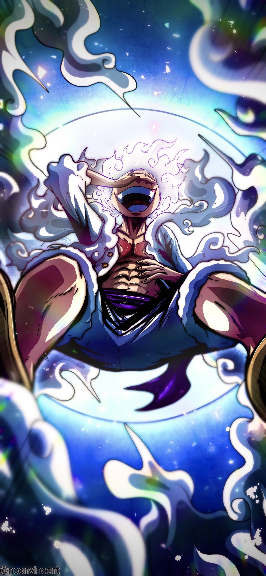 1130x2440 Wallpaper, One Piece, vincentnoon, noonvincent, Monkey D Luffy, Gear 5th, sun god nika, Phone